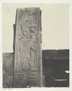 Palacio de Karnak, Pilar Frente al Santuario de Granito; Tebas de Maxime Du Camp