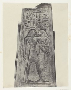 Palacio de Karnak, Pilar Frente al Santuario de Granito; Tebas de Maxime Du Camp
