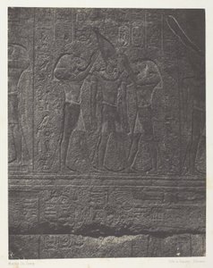 Palacio de Karnak, esculturas exteriores del santuario de granito; Tebas de Maxime Du Camp