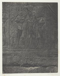 Palacio de Karnak, esculturas exteriores del santuario de granito; Tebas de Maxime Du Camp