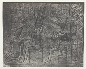 Palais de Karnak, esculturas exteriores del santuario de granito; Tebas de Maxime Du Camp