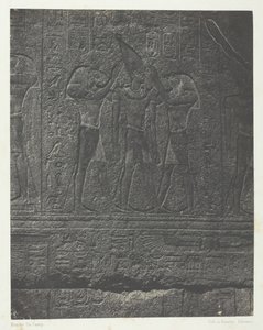 Palais de Karnak, esculturas exteriores del santuario de granito, Tebas, 1849-51, impreso 1852 de Maxime Du Camp