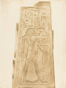 Pilar del Santuario de granito del Palacio de Karnak, Bajo relieve representando al Faraón de Maxime Du Camp