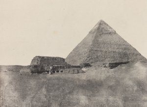 Pirámide de Kefrén, Egipto Medio, lámina 10 del álbum "Egipto, Nubia, Palestina y Siria" (1852) de Maxime Du Camp