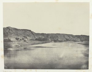 Rive Orientale du Nil Village de Bab, Vue Prise au Sud Philoe, Nubie, 1849-1851, impreso en 1852 de Maxime Du Camp