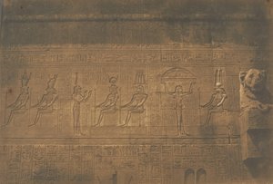 Esculturas en la fachada posterior del gran Templo de Dendérah Tentyris, 1849-50 de Maxime Du Camp