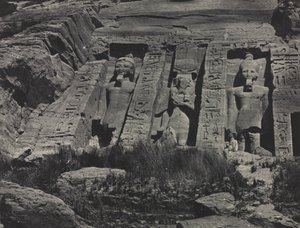 Porción sur del templo excavado en la roca de Hathor, Abu Simbel, 1850 de Maxime Du Camp