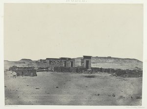 Templo y pueblo de Débôd, Parembole del Itinerario de Antonino, Nubia, 1849-51, impreso en 1852 de Maxime Du Camp