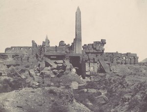 Tebas. Palacio de Karnak. Santuario de granito y sala hipóstila, 1850