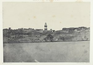 Vista general de Esneh, Alto Egipto, 1849-51, impreso en 1852 de Maxime Du Camp