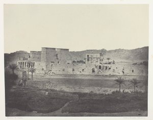Vista tomada desde la isla de Beghé, Oeste, Philoe; Nubia, lámina 68 del álbum "Egypte, Nubie, Palestine et Syrie" (1852)