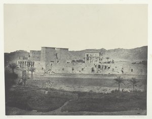 Vista tomada de la isla de Beghé, al oeste, Philoe, Nubia, 1849-51, impreso 1852 de Maxime Du Camp