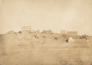 Vista de una parte del pueblo de Luxor, Tebas, 1849-50 de Maxime Du Camp