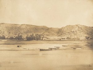 Vista tomada al sureste de Philae - Cherk-el-Hesseh, 1849-50 de Maxime Du Camp