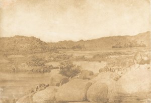 Vista tomada en la primera catarata, orilla derecha, 1849-50 de Maxime Du Camp
