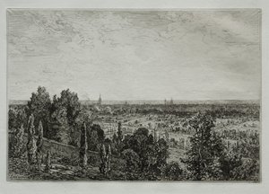 Burdeos, vista desde la costa de Cénon de Maxime Lalanne