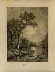 Paisaje con ciervos de Maxime Lalanne