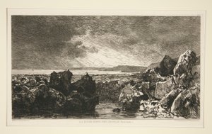 The Black Rocks cerca de Trouville [marea baja] de Maxime Lalanne