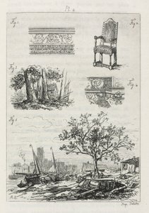 Tratado de la grabado al agua fuerte: Placa 4, 1866 de Maxime Lalanne