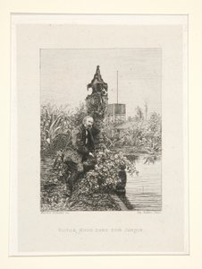 Victor Hugo dans son jardin (Victor Hugo en su jardín), pl. 12 de la suite Chez Victor Hugo (Victor Hugo de Maxime Lalanne