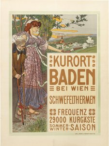 Ciudad balneario Baden cerca de Viena, c. 1910