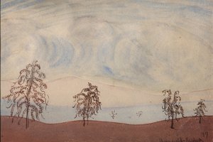 Paisaje con árboles, 1917
