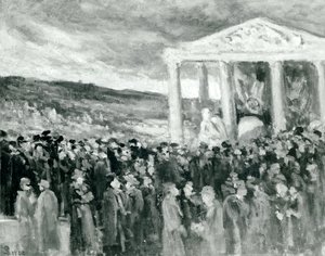 Entierro de Auguste Rodin en la Villa des Brillants, 1917 de Maximilien Luce