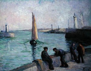 Pescadores en un Puerto, c.1920