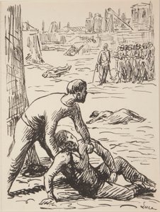 Nueve impresiones sin título de temas políticos de Maximilien Luce