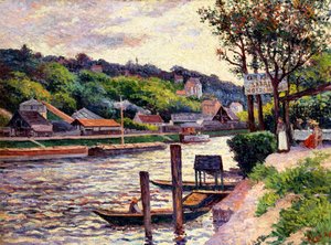 Café al Aire Libre en las Orillas del Oise, 1897 de Maximilien Luce