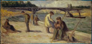 La ribera del Quai Malaquais, antes de 1936 (óleo sobre madera) de Maximilien Luce