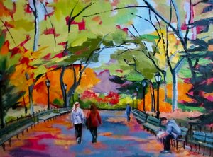 Parque otoñal lleno de color