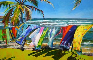 Tendedero de playa de colores de Maxine Shore
