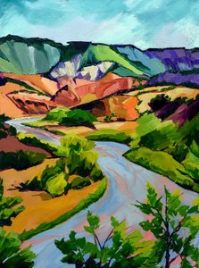 Paisaje fluvial colorido