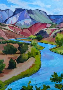 El colorido valle del río