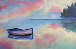 Barco en tonos pastel de Maxine Shore