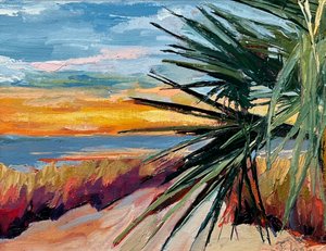 Puesta de sol en una playa tropical de Maxine Shore