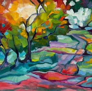 Paisaje abstracto lleno de colorido de Maxine Shore