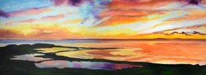 Una puesta de sol costera llena de colorido de Maxine Shore