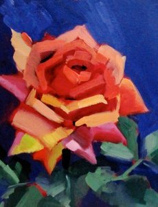 Una flor de rosa de colores vivos de Maxine Shore