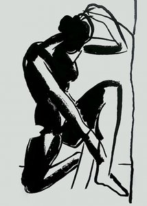 Desnudo sentado y elegante
