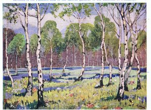 Bosque de primavera (litografía en color)