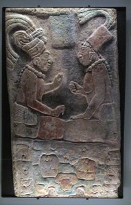 Dos hombres sentados, El Chicozapote, Usumacinta, Período Clásico Tardío, 600-900 d.C. de Mayan