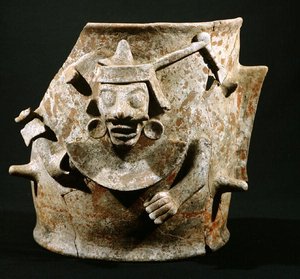 Incensario, de Iximche, Guatemala, Período Postclásico (900-1521) (barro)