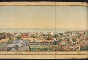 Sección de un panorama de Delhi de Mazar or Mazhar Ali Khan