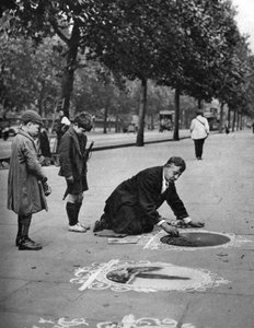 Artista de pavimento, Embankment, Londres, 1926-1927 de McLeish