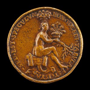 Mujer sentada en una silla de montar [reverso] de Medallist of 1518