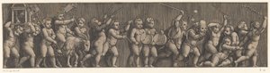 Frisón con procesión de amorcillos de Meester van de Dobbelsteen