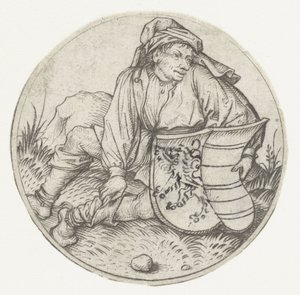 Agricultor con escudo en blanco de Meester van het Amsterdamse Kabinet