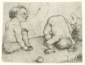 dos niños jugando Niños jugando (título de la serie) de Meester van het Amsterdamse Kabinet